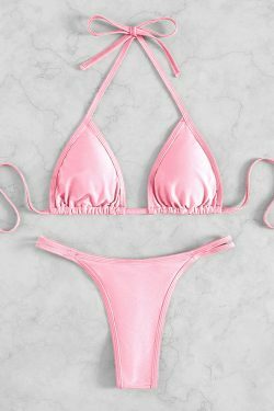 Y2K Crystal Diamond Thong Beach Bikini - Coquette Aesthetic Swimwear for Women