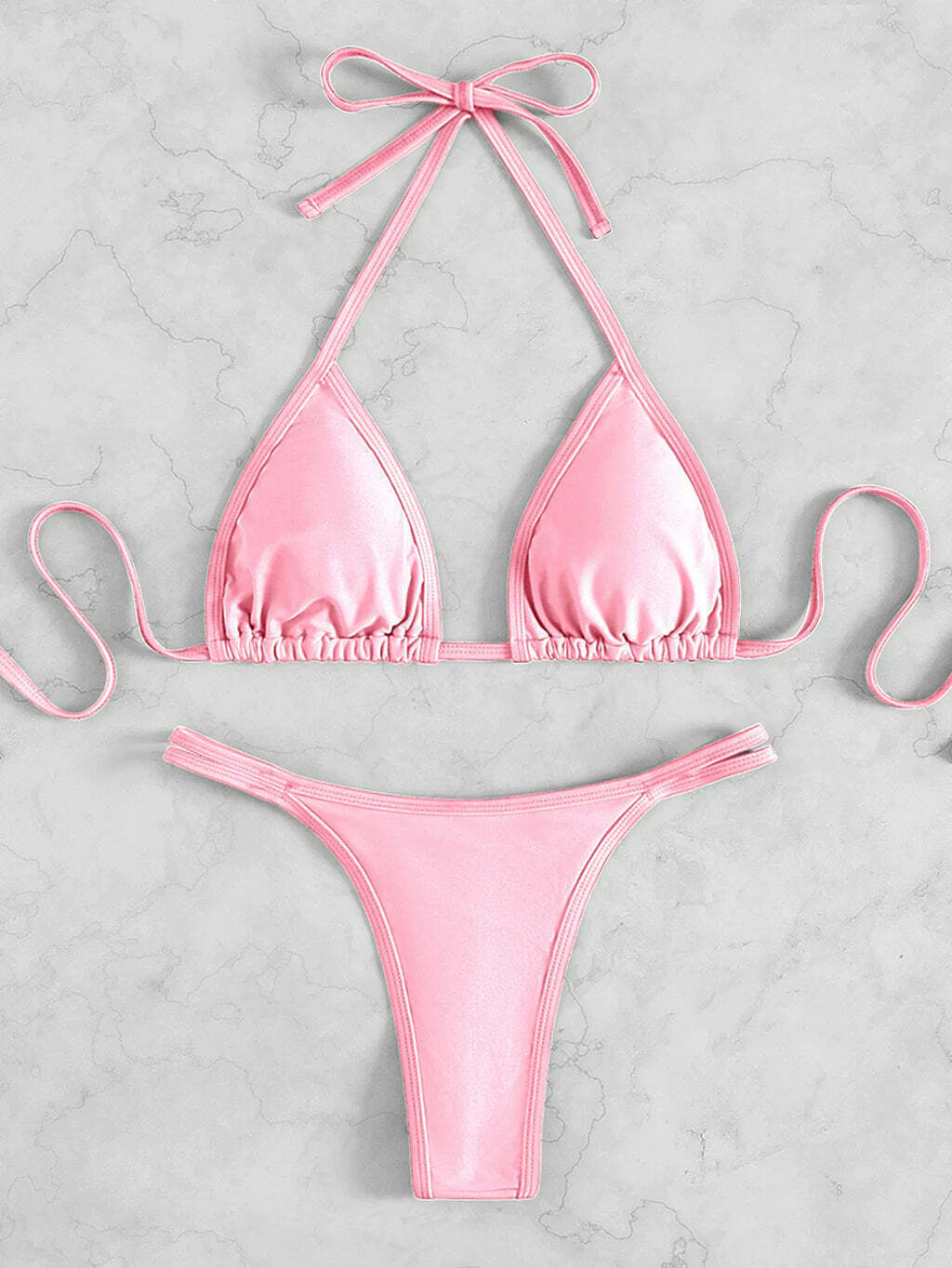 Y2K Crystal Diamond Thong Beach Bikini - Coquette Aesthetic Swimwear for Women