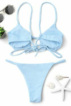 Y2K Cutout Braided Bralette String Bikini Set - Coquette Aesthetic, Grunge Style, Pastel Goth