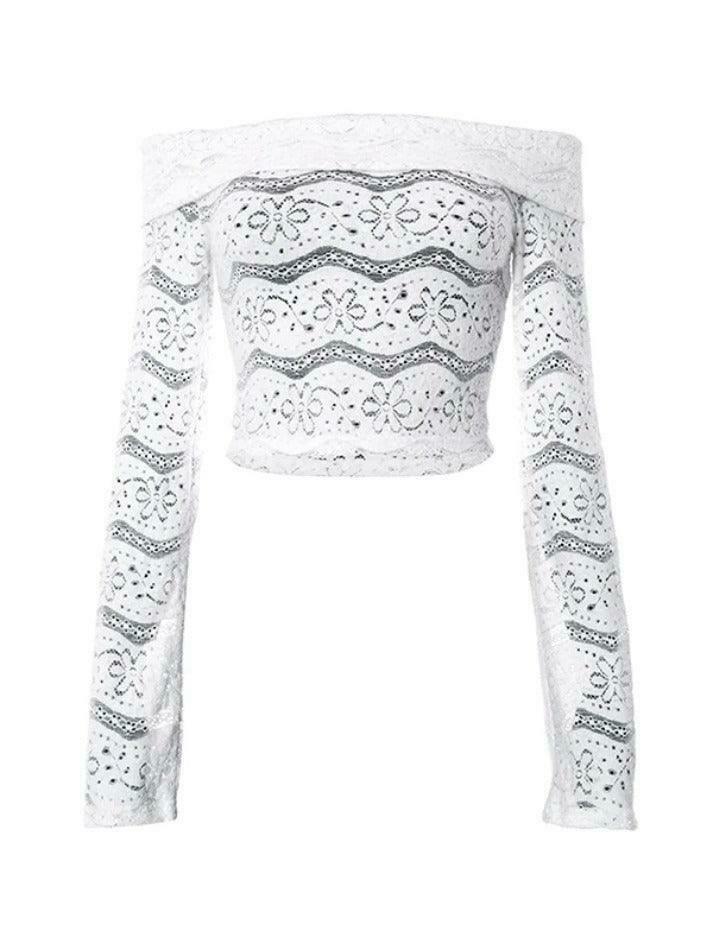 Y2K Cutout Off Shoulder Tee: Coquette Aesthetic Grunge Style Pastel Goth Fashion