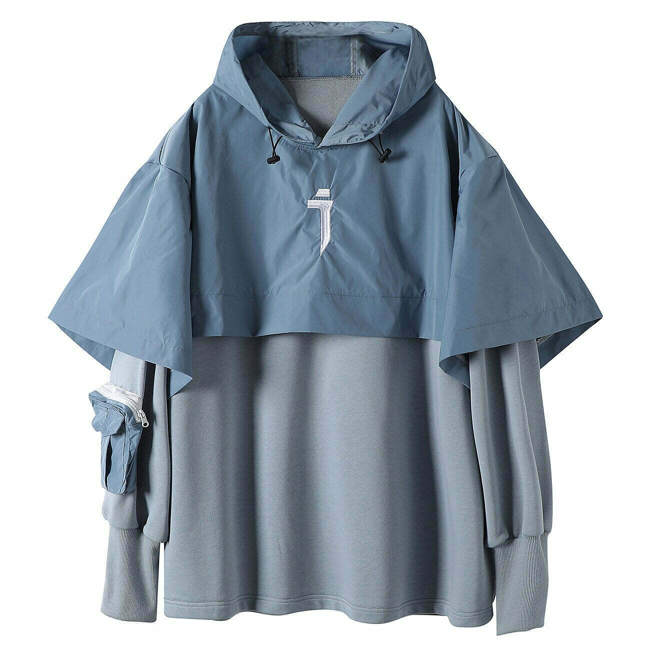 Y2K Cyberpunk Poncho Cape Hoodie - Coquette Aesthetic, Grunge Style, Pastel Goth Y2K Cyberpunk Poncho Cape Hoodie - Coquette Aesthetic, Grunge Style, Pastel Goth