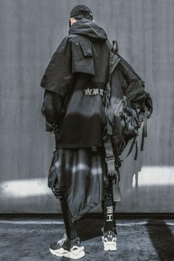 Y2K Cyberpunk Poncho Cape Hoodie - Coquette Aesthetic, Grunge Style, Pastel Goth