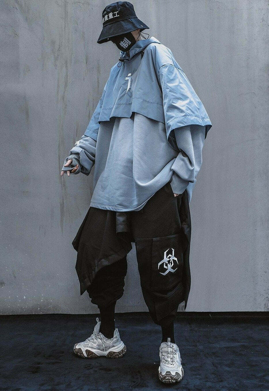 Y2K Cyberpunk Poncho Cape Hoodie - Coquette Aesthetic, Grunge Style, Pastel Goth Y2K Cyberpunk Poncho Cape Hoodie - Coquette Aesthetic, Grunge Style, Pastel Goth