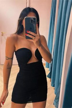 Y2K Dare To Bare Tube Dress: Coquette Aesthetic - Grunge Style, Pastel Goth, Cute Tops, Cargo Skirt