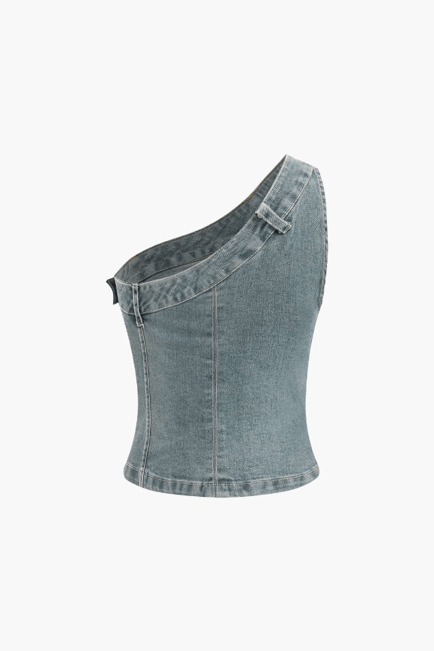 Y2K Denim Tank Top: Coquette Aesthetic with Grunge Style, Pastel Goth Vibe, and Vintage Flair