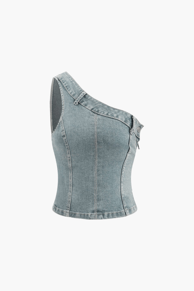 Y2K Denim Tank Top: Coquette Aesthetic with Grunge Style, Pastel Goth Vibe, and Vintage Flair