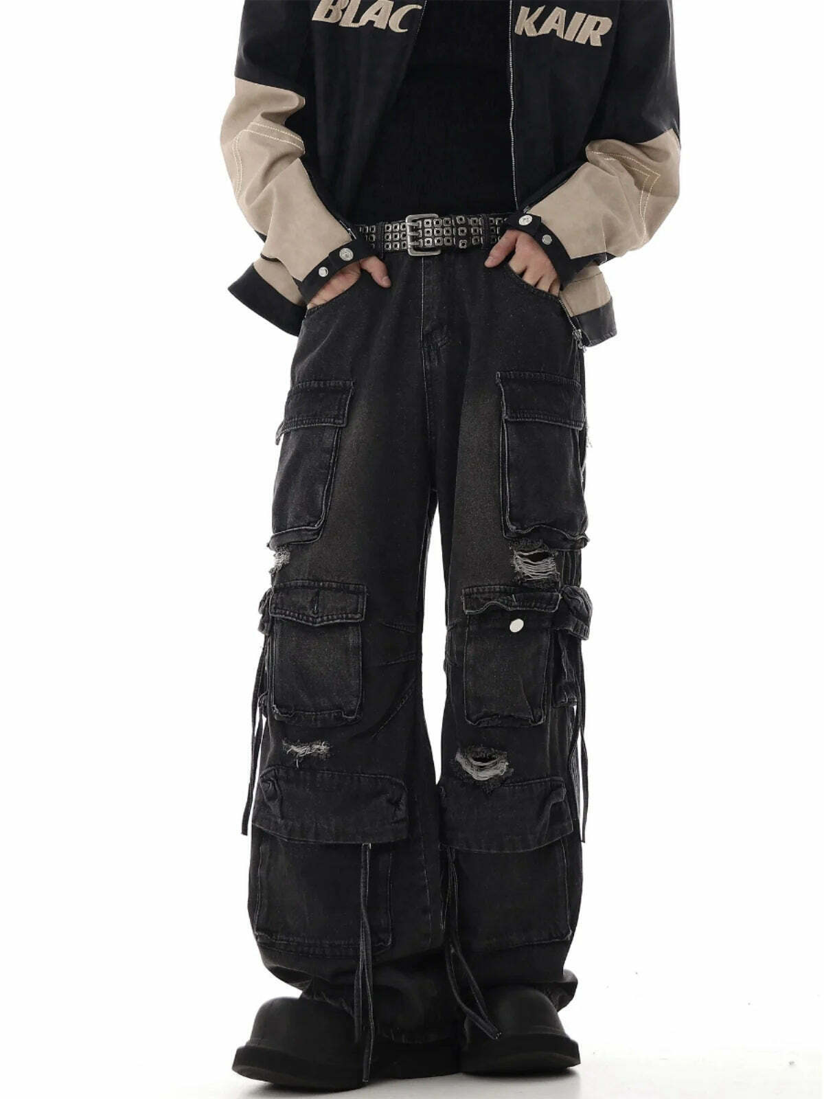 Y2K Destroyed Baggy Cargo Jeans: Ultimate Women's Fashion Statement Y2K Destroyed Baggy Cargo Jeans: Ultimate Women's Fashion Statement