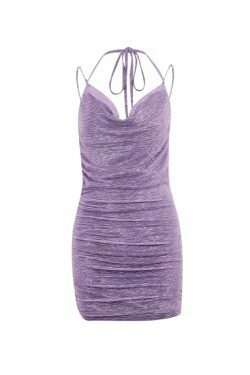 Y2K Diamond Chain Halter Backless Mini Dress - Coquette Aesthetic Grunge Style Women's Fashion