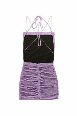 Y2K Diamond Chain Halter Backless Mini Dress - Coquette Aesthetic Grunge Style Women's Fashion