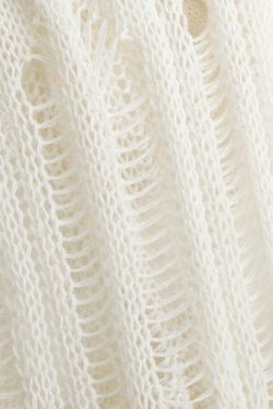 Y2K Distressed Knit Halter Cami Top & Slit Skirt Set - Coquette Aesthetic Fashion