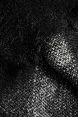 Y2K Distressed Lace-Up Mohair Sweater: Coquette Aesthetic with Grunge Style & Pastel Goth Vibe