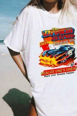 Y2K DreamCar Graphic Tee - Coquette Aesthetic Grunge Style Shirt for Women
