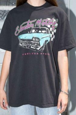 Y2K DreamCar Graphic Tee - Coquette Aesthetic Grunge Style Shirt for Women