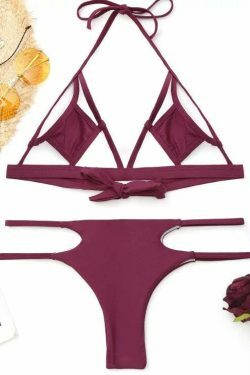 Y2K Fashion Bralette Cut Out Bikini - Coquette Aesthetic Grunge Style Cute Tops & Cargo Skirt