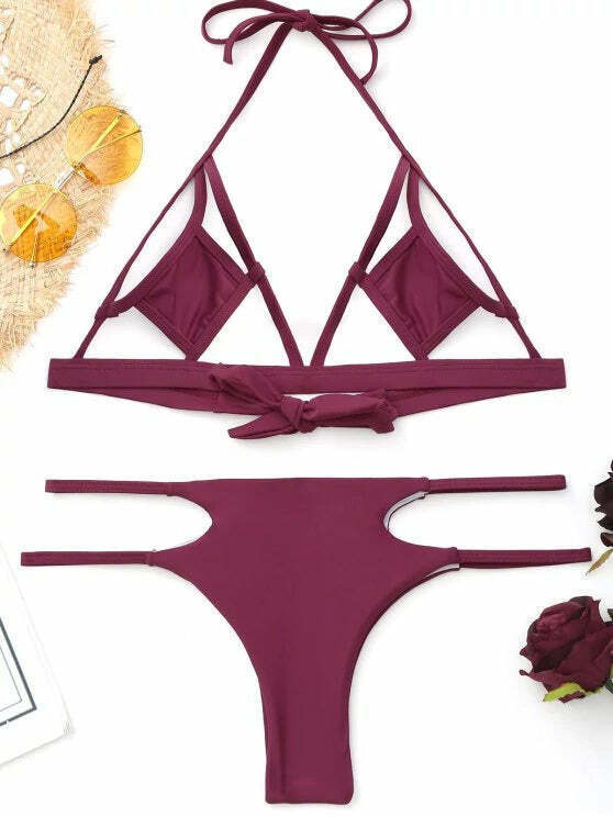 Y2K Fashion Bralette Cut Out Bikini - Coquette Aesthetic Grunge Style Cute Tops & Cargo Skirt Y2K Fashion Bralette Cut Out Bikini - Coquette Aesthetic Grunge Style Cute Tops & Cargo Skirt