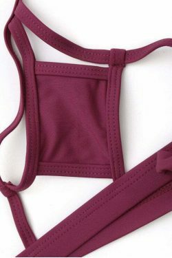 Y2K Fashion Bralette Cut Out Bikini - Coquette Aesthetic Grunge Style Cute Tops & Cargo Skirt