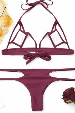 Y2K Fashion Bralette Cut Out Bikini - Coquette Aesthetic Grunge Style Cute Tops & Cargo Skirt