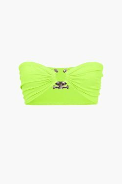 Y2K Fashion Contrast Tube Top & Slit Skirt Set - Coquette Aesthetic Grunge Style