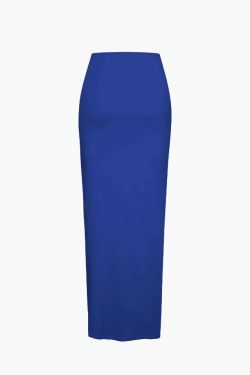 Y2K Fashion Contrast Tube Top & Slit Skirt Set - Coquette Aesthetic Grunge Style