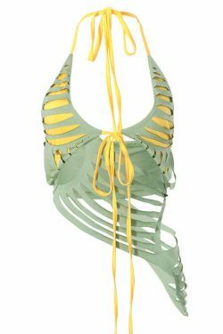 Y2K Fashion Coquette Aesthetic Backless Halterneck Burnt Slim Fit Top