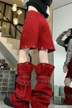 Y2K Fashion Coquette Aesthetic Cargo Skirt with Top-Stitching & Removable Wide Leg Pants