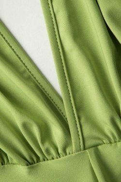 Y2K Fashion Coquette Aesthetic Deep V-Neck Backless Slit Midi Dress