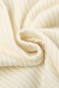 Y2K Fashion Crossover Off Shoulder Belted Knit Sweater