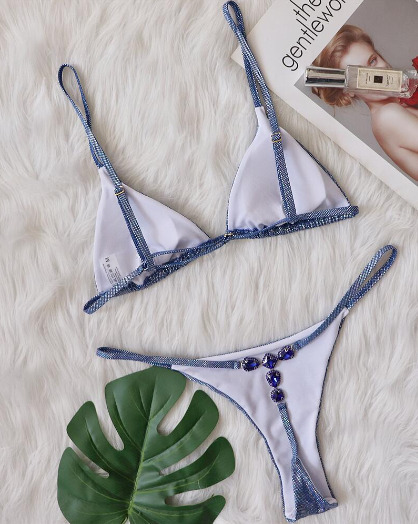 Y2K Fashion Crystal Diamond Swimsuit - Coquette Aesthetic, Grunge Style, Cute Tops, Pastel Goth Y2K Fashion Crystal Diamond Swimsuit - Coquette Aesthetic, Grunge Style, Cute Tops, Pastel Goth