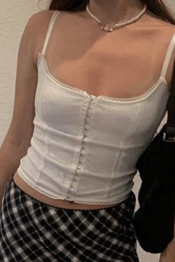 Y2K Fashion Eye Hook Lace Trim Corset Top - Coquette Aesthetic, Grunge Style, Cute Tops, Pastel Goth