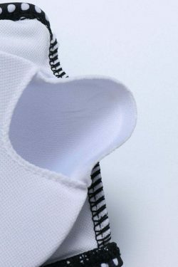 Y2K Fashion: Flouncy Polka Dot Bikini Set with Removable Straps for a Coquette Aesthetic