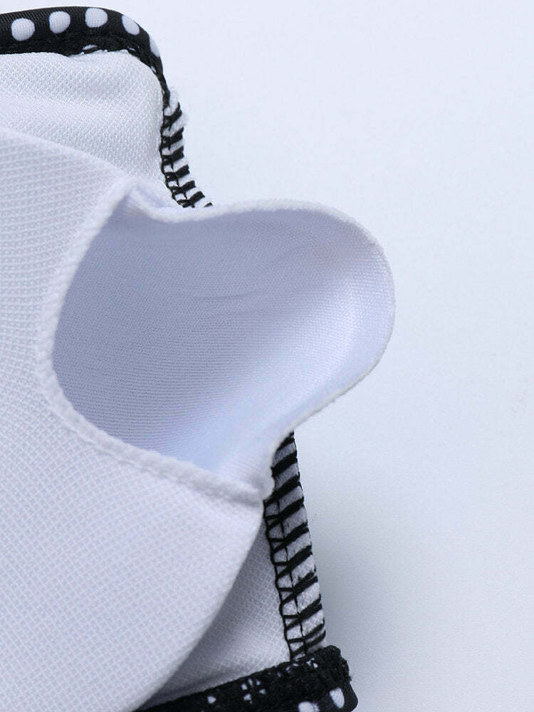 Y2K Fashion: Flouncy Polka Dot Bikini Set with Removable Straps for a Coquette Aesthetic Y2K Fashion: Flouncy Polka Dot Bikini Set with Removable Straps for a Coquette Aesthetic