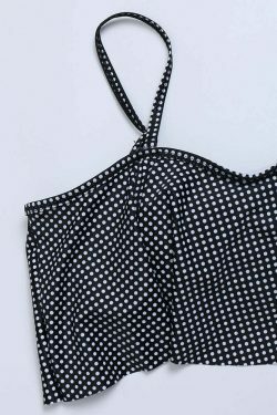 Y2K Fashion: Flouncy Polka Dot Bikini Set with Removable Straps for a Coquette Aesthetic