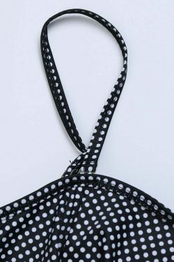 Y2K Fashion: Flouncy Polka Dot Bikini Set with Removable Straps for a Coquette Aesthetic