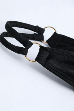 Y2K Fashion Halter Bikini Set with Mesh Sarong - Coquette Aesthetic Grunge Style