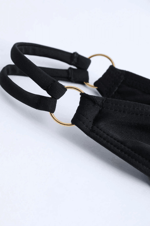 Y2K Fashion Halter Bikini Set with Mesh Sarong - Coquette Aesthetic Grunge Style Y2K Fashion Halter Bikini Set with Mesh Sarong - Coquette Aesthetic Grunge Style