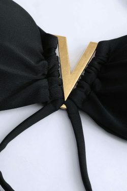 Y2K Fashion Halter Bikini Set with Mesh Sarong - Coquette Aesthetic Grunge Style