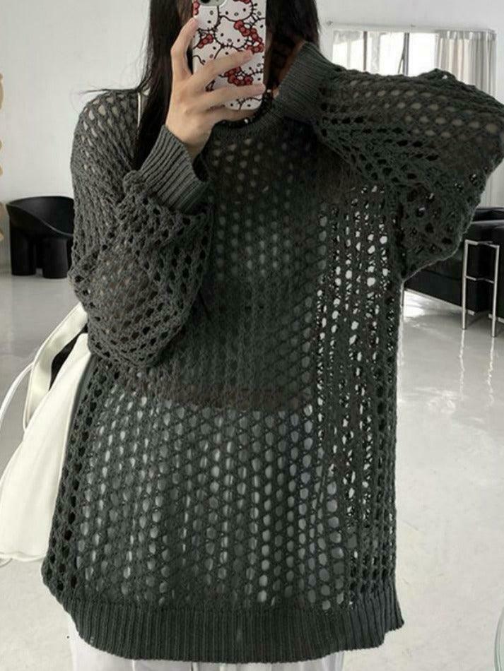 Y2K Fashion Knit Cutout Top - Coquette Aesthetic, Grunge Style, Pastel Goth Y2K Fashion Knit Cutout Top - Coquette Aesthetic, Grunge Style, Pastel Goth