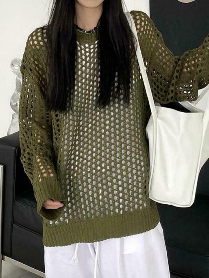 Y2K Fashion Knit Cutout Top - Coquette Aesthetic, Grunge Style, Pastel Goth Y2K Fashion Knit Cutout Top - Coquette Aesthetic, Grunge Style, Pastel Goth