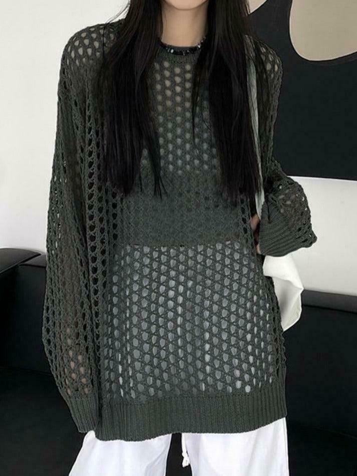 Y2K Fashion Knit Cutout Top - Coquette Aesthetic, Grunge Style, Pastel Goth Y2K Fashion Knit Cutout Top - Coquette Aesthetic, Grunge Style, Pastel Goth