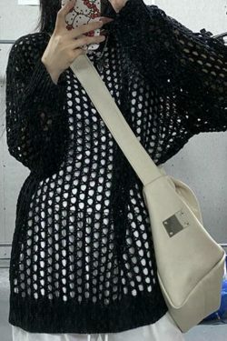 Y2K Fashion Knit Cutout Top - Coquette Aesthetic, Grunge Style, Pastel Goth