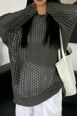 Y2K Fashion Knit Cutout Top - Coquette Aesthetic, Grunge Style, Pastel Goth