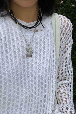 Y2K Fashion Knit Cutout Top - Coquette Aesthetic, Grunge Style, Pastel Goth