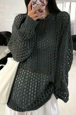 Y2K Fashion Knit Cutout Top - Coquette Aesthetic, Grunge Style, Pastel Goth