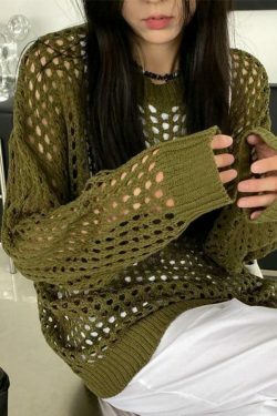 Y2K Fashion Knit Cutout Top - Coquette Aesthetic, Grunge Style, Pastel Goth