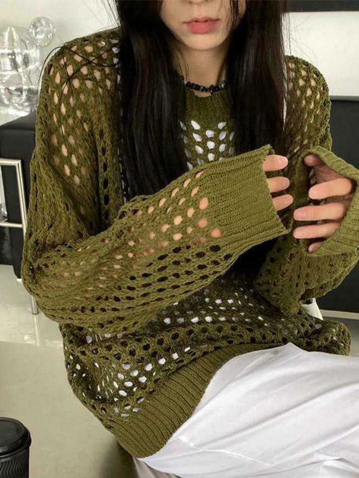 Y2K Fashion Knit Cutout Top - Coquette Aesthetic, Grunge Style, Pastel Goth Y2K Fashion Knit Cutout Top - Coquette Aesthetic, Grunge Style, Pastel Goth