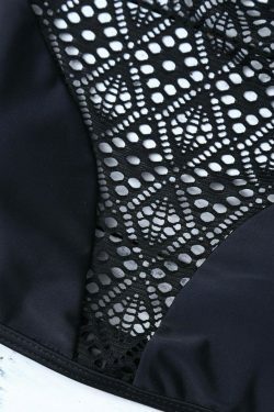 Y2K Fashion Lace Panel Cut Out Bikini Set - Coquette Grunge Aesthetic