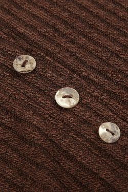 Y2K Fashion Lace Paneled Button Long Sleeve Knit Top - Coquette Aesthetic Grunge Style