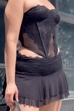 Y2K Fashion Lace Paneled Two Piece Set for Women - Coquette Aesthetic Grunge Style Outfit