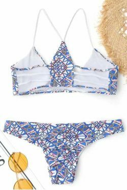 Y2K Fashion Ladder Cut Bikini Top & Back Ruched Bottoms - Coquette Aesthetic Swimwear