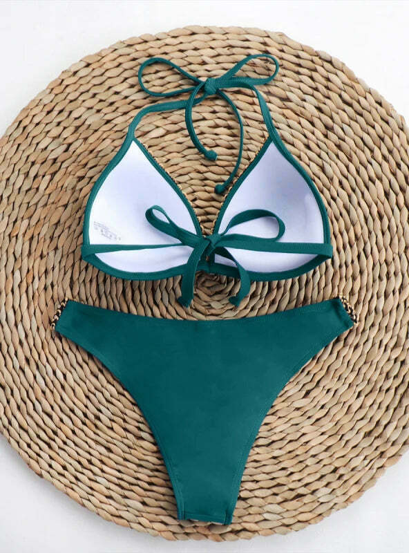 Y2K Fashion Lady Ribbon Bikini - Coquette Aesthetic Grunge Style Cute Tops & Cargo Skirt